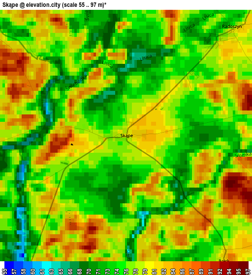 Skąpe elevation map