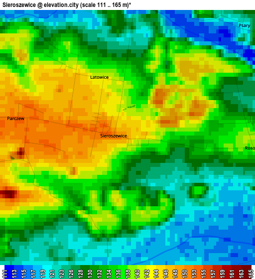 Sieroszewice elevation map