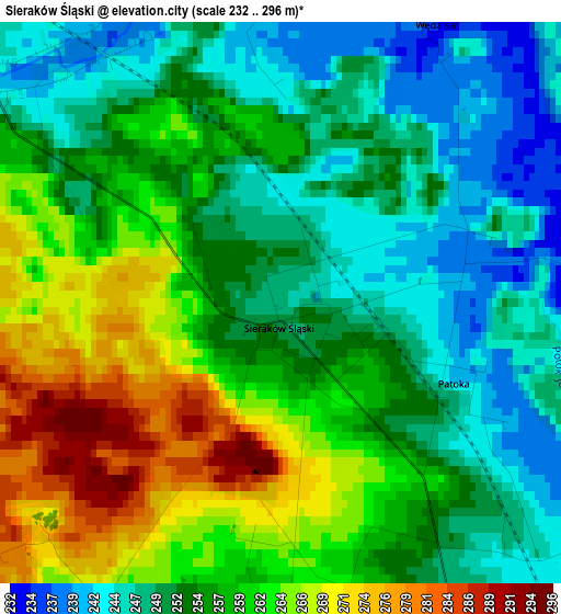 Sieraków Śląski elevation map