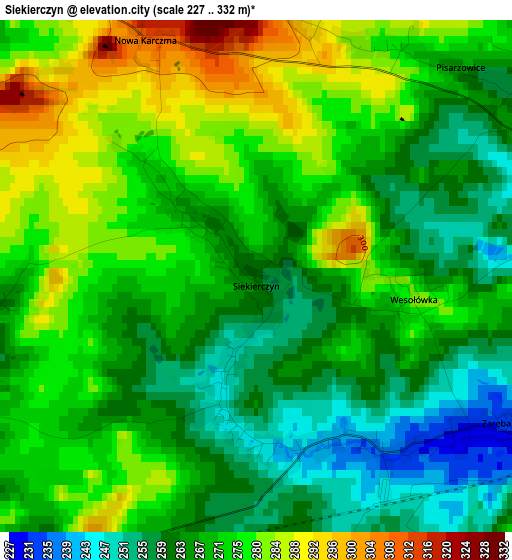 Siekierczyn elevation map