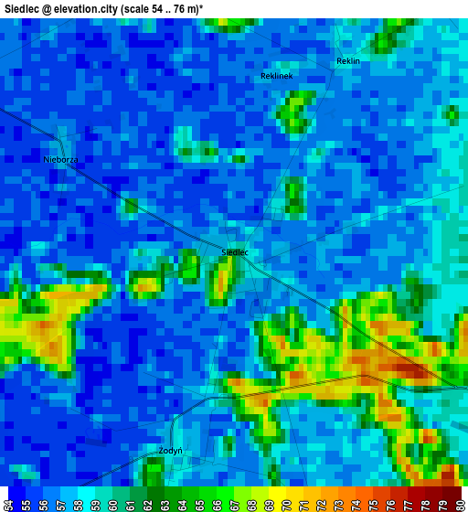 Siedlec elevation map