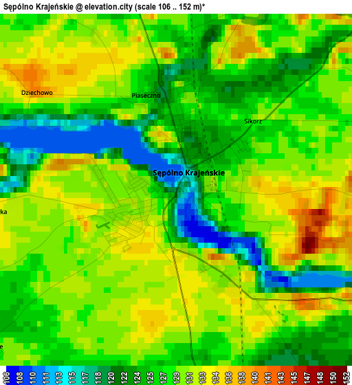 Sępólno Krajeńskie elevation map