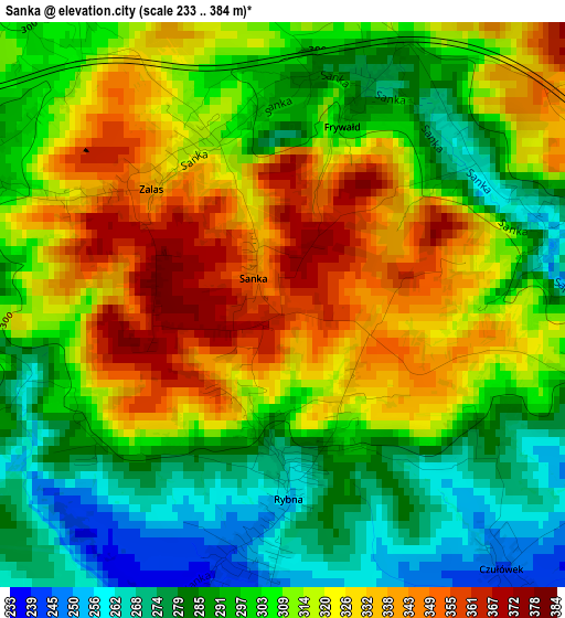 Sanka elevation map