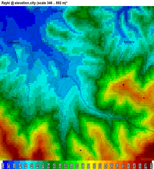 Rzyki elevation map