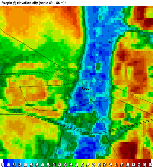 Rzepin elevation map