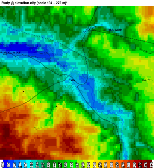 Rudy elevation map