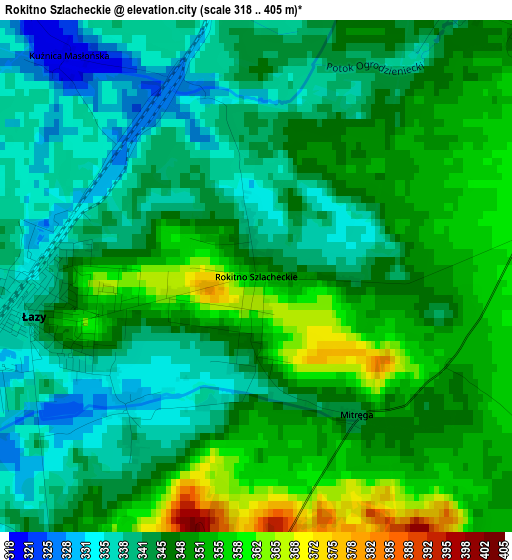 Rokitno Szlacheckie elevation map