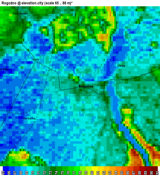 Rogoźno elevation map