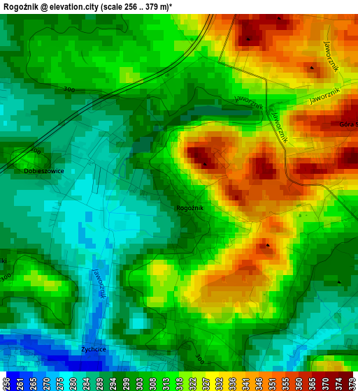 Rogoźnik elevation map