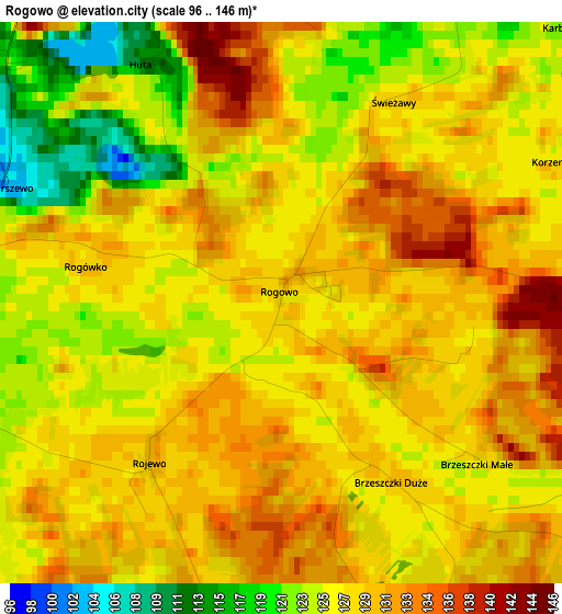 Rogowo elevation map