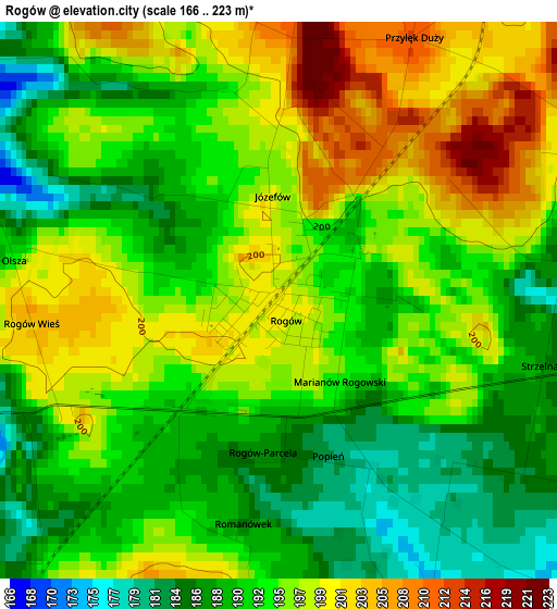 Rogów elevation map