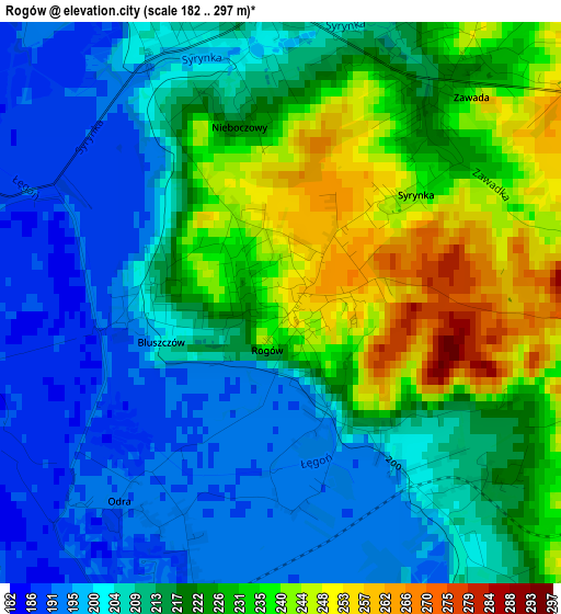 Rogów elevation map