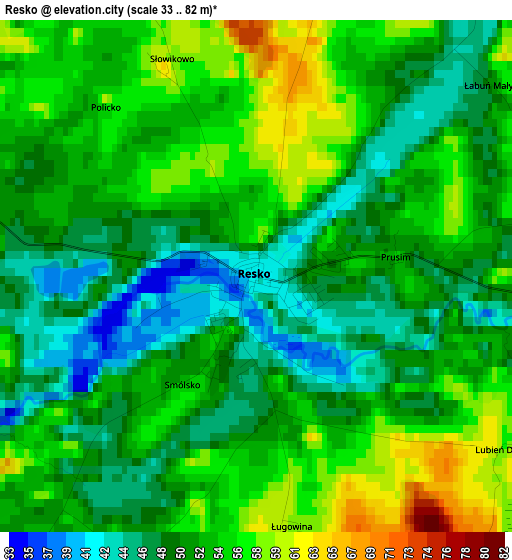 Resko elevation map