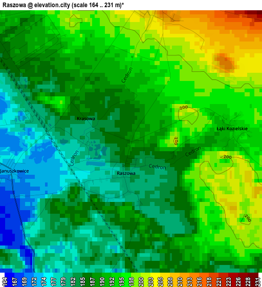 Raszowa elevation map