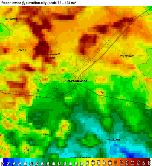 Rakoniewice elevation map