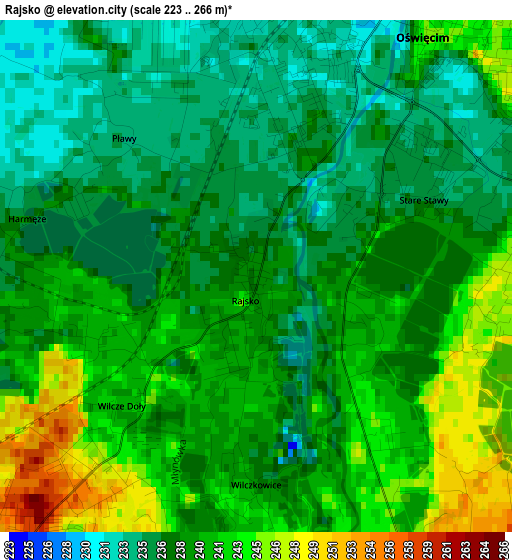 Rajsko elevation map