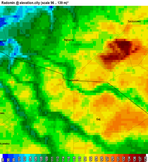 Radomin elevation map