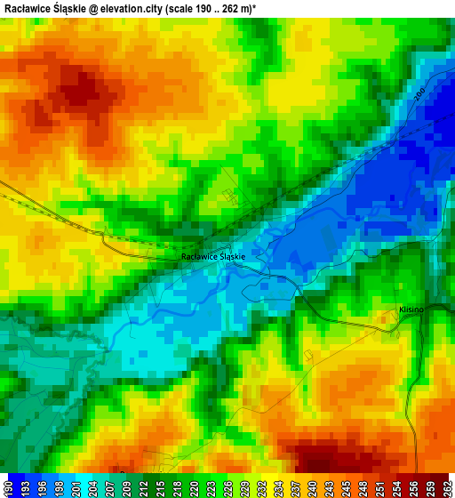 Racławice Śląskie elevation map