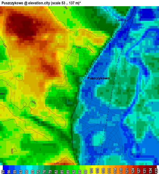 Puszczykowo elevation map