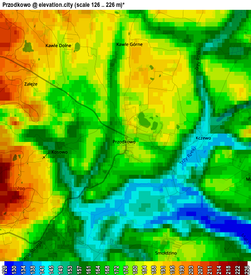 Przodkowo elevation map