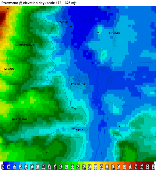 Przeworno elevation map