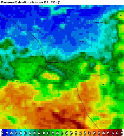 Przemków elevation map