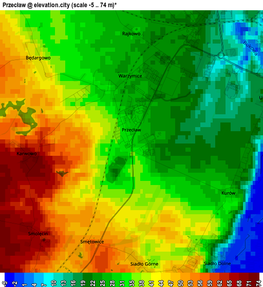 Przecław elevation map