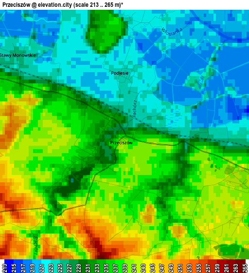 Przeciszów elevation map