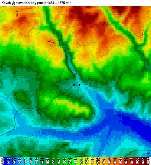 Kavak elevation map