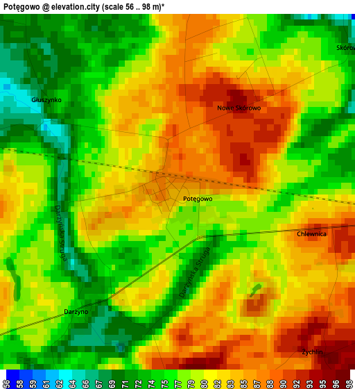 Potęgowo elevation map