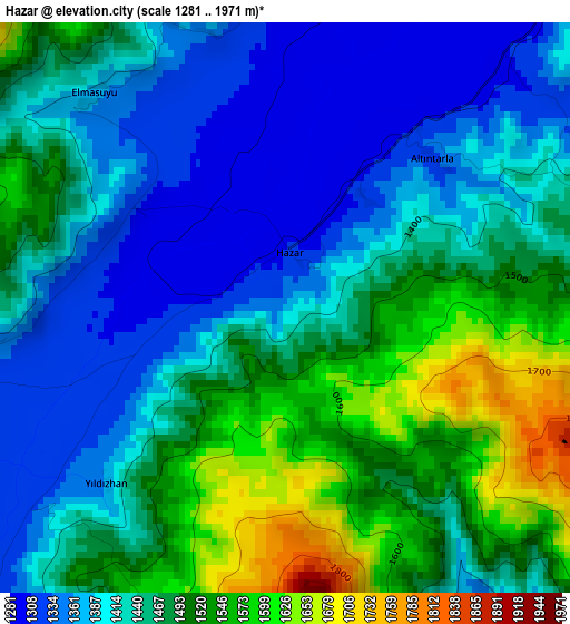 Hazar elevation map