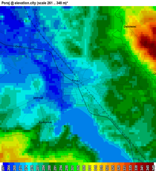 Poraj elevation map