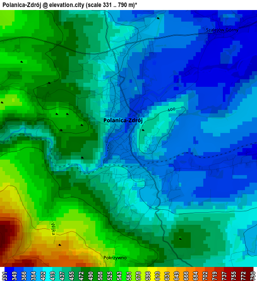 Polanica-Zdrój elevation map