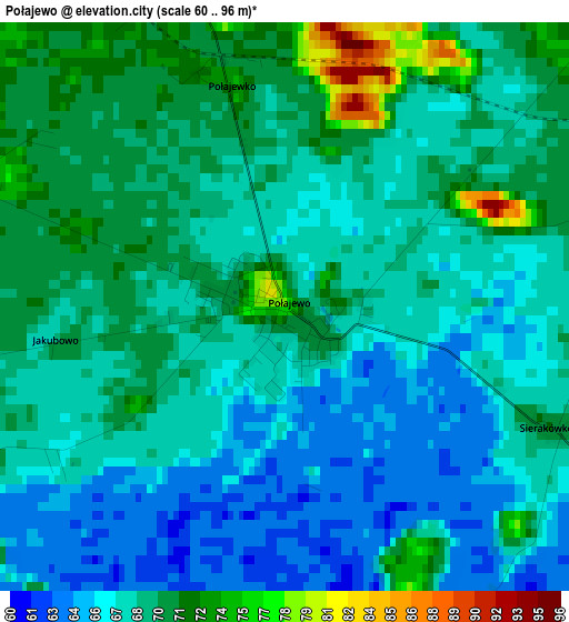 Połajewo elevation map