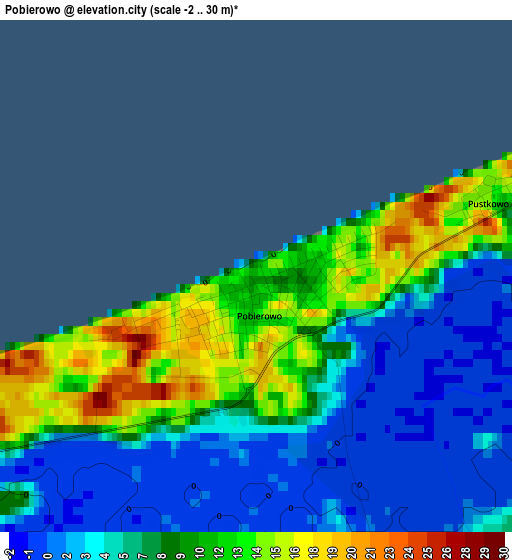 Pobierowo elevation map