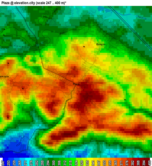 Płaza elevation map