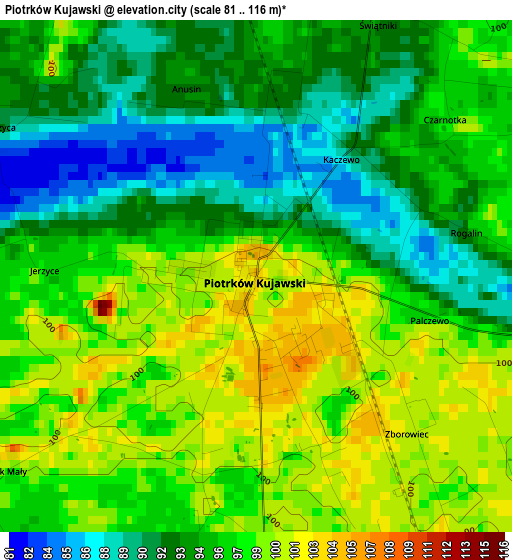 Piotrków Kujawski elevation map