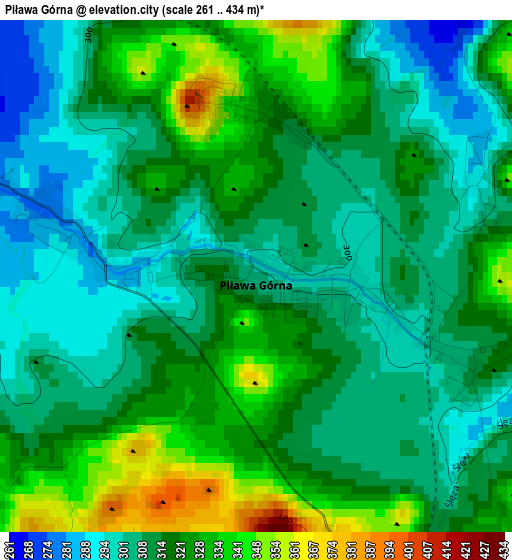 Piława Górna elevation map