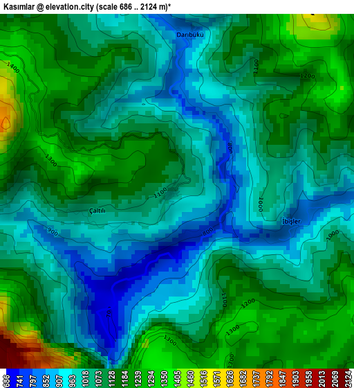 Kasımlar elevation map