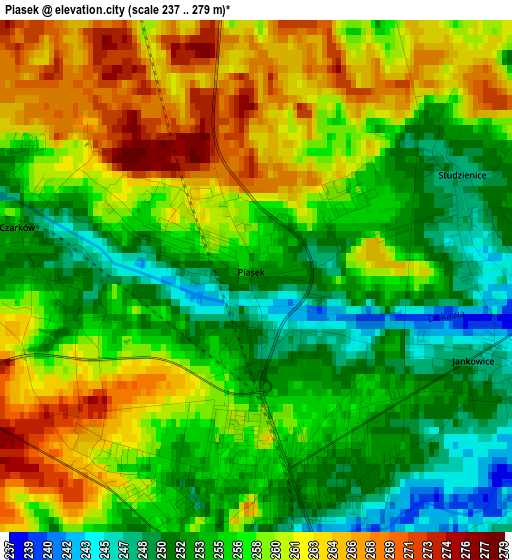 Piasek elevation map