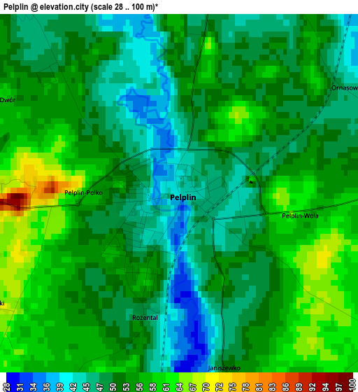 Pelplin elevation map