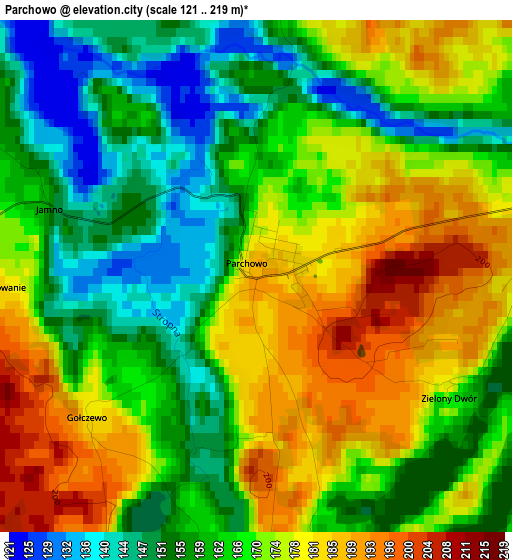 Parchowo elevation map