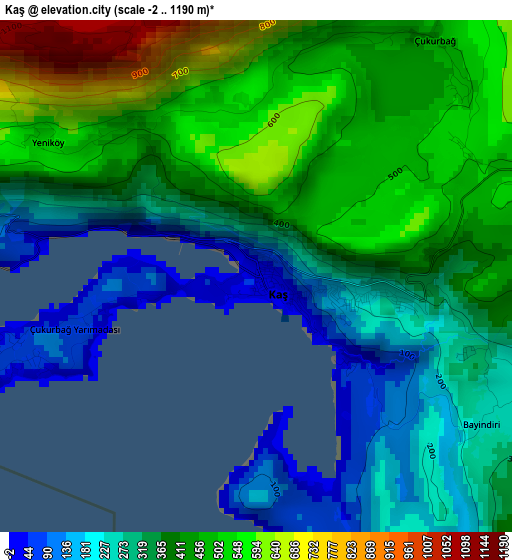 Kaş elevation map