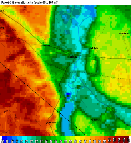 Pakość elevation map