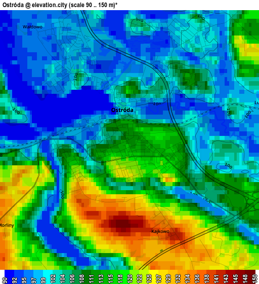 Ostróda elevation map