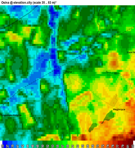 Osina elevation map