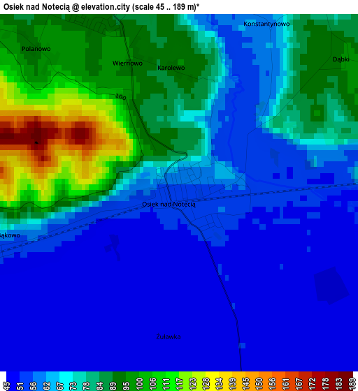 Osiek nad Notecią elevation map