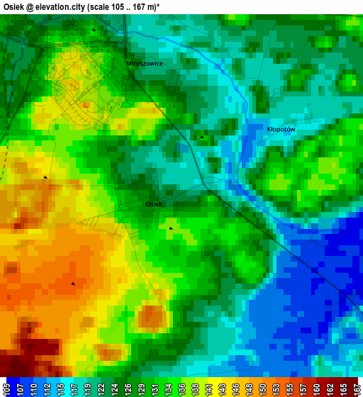 Osiek elevation map