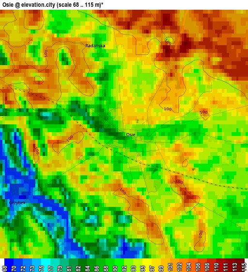 Osie elevation map