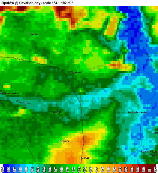 Opatów elevation map